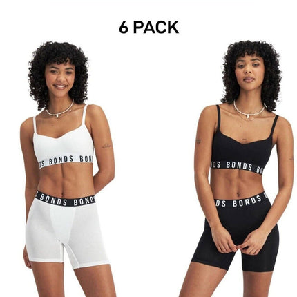 Bonds Womens Icons Wirefree Bra Soft Cotton Stretch Jacquard Elastic 6 Pack YWL4-KarWorkwear