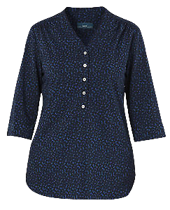 NNT Womens Pebble Print 3/4 Sleeve Tunic V Neckline Button Shirt CAT9XW-KarWorkwear
