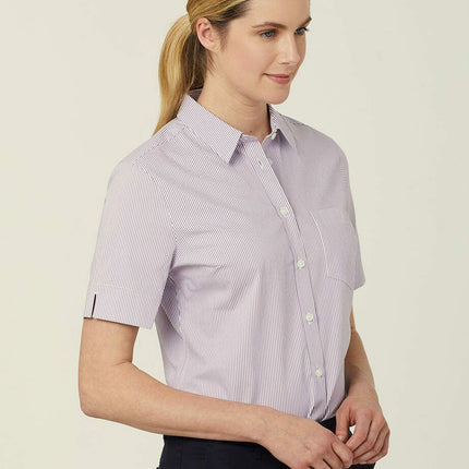 NNT Womens Avignon Stripe Short Sleeve Slim Casual Shirt Regular Business CATUK5-KarWorkwear
