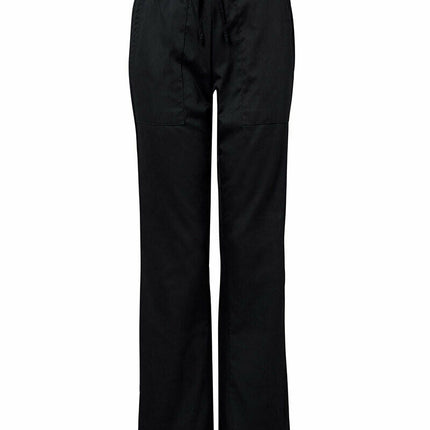 NNT Womens Black Chef Pants Elastic Waistband Drawstring Polycotton Pant CAT3S8-KarWorkwear