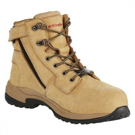 Womens KingGee Tradie Zip Up Safety Toe Nubuck Leather Gel Work Boots K27380-KarWorkwear