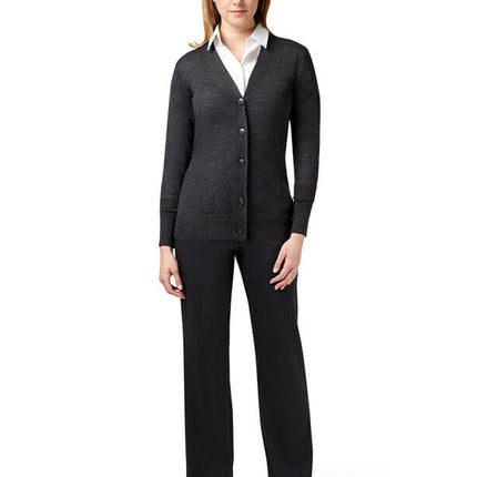 NNT Womens Pure Wool Long Length Business Cardigan Wide Neck Body Warmer CAT5B3-KarWorkwear