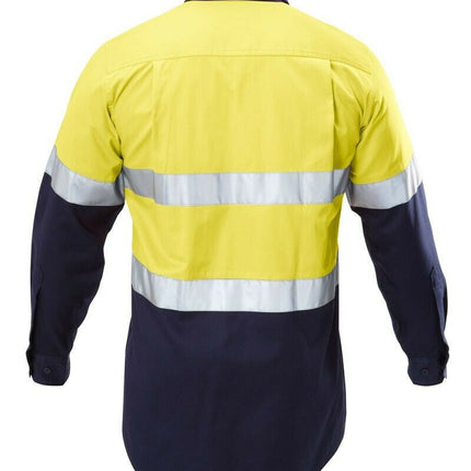 Hard Yakka Work Shirt Hi-Vis Taped Safety Long Sleeve Cotton Drill Y07990-KarWorkwear