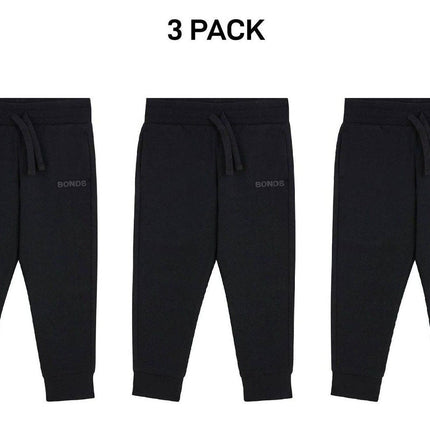Bonds Kids Tech Sweats Trackie Pants Lightweight Warm Minimise Heat 3 Pack KVQRK-KarWorkwear