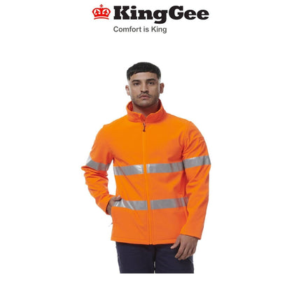 KingGee Mens Reflective Softshell Water Resistant Safety Work Jacket K55039-KarWorkwear