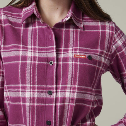 HARD YAKKA Women's Fit Check Flannie Shirt Relaxed Fit Smart Stylish Y08744-KarWorkwear
