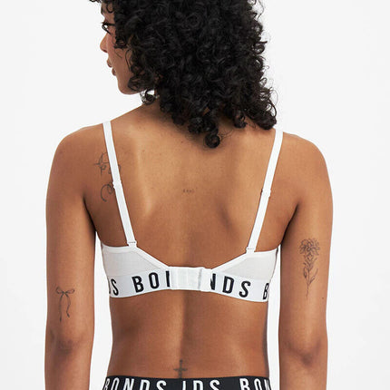 Bonds Womens Icons Wirefree Bra Soft Cotton Stretch Jacquard Elastic Band YWL4-KarWorkwear