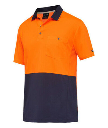 KingGee Mens Workcool Hyperfreeze Spliced Polo Shirt Short Sleeve Work K54205-KarWorkwear