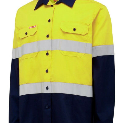 Womens Hard Yakka Hi-Vis Shirt Light Weight Vent Taped Modern Fit Y08805-KarWorkwear