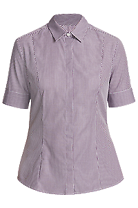 NNT Mens Gingham S/S Shirt Slimline Collar Concealed Placket Button Shirt CATU7B-KarWorkwear
