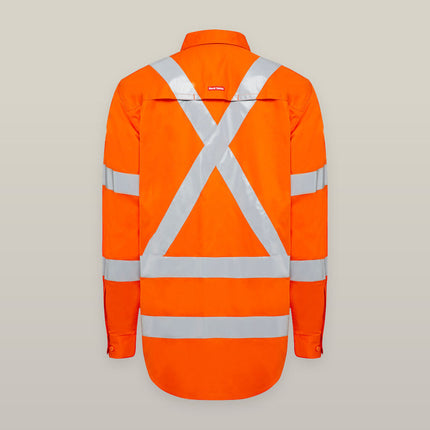 Hard Yakka Womens Foundation Biomotion HiVis Taped Reflective Work Shirt Y08420-KarWorkwear