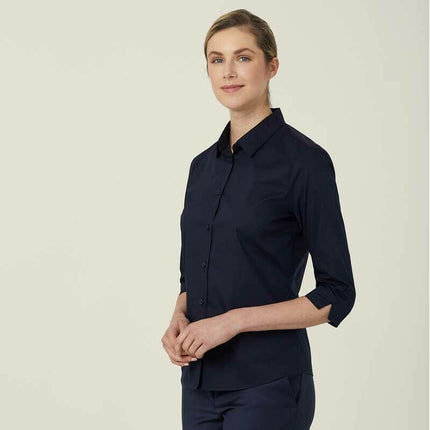NNT Womens Avignon Formal Stripe 3/4 Sleeve Business Shirts Regular Fit CATUKY-KarWorkwear