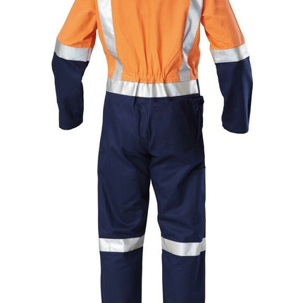 Mens Hard Yakka Hi-Vis Taped Cotton Safety Coverall Overalls Workwear Y00262-KarWorkwear
