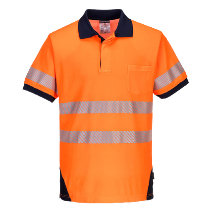 Portwest PW3 Hi-Vis Polo Shirt S/S Breathable 2 Tone Reflective Work Safety T182-KarWorkwear