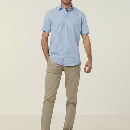 NNT Mens Avignon Pinstripe Short Sleeve Shirt Casual Regular Fit Business CATJDM-KarWorkwear