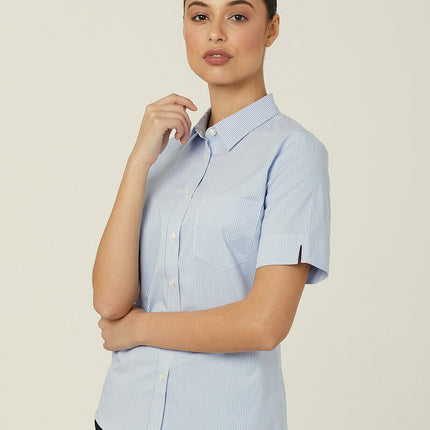 NNT Womens Avignon Stripe Short Sleeve Slim Casual Shirt Regular Business CATUK5-KarWorkwear
