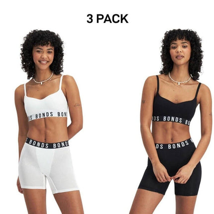 Bonds Womens Icons Wirefree Bra Soft Cotton Stretch Jacquard Elastic 3 Pack YWL4-KarWorkwear