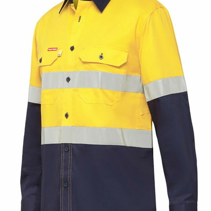 Hard Yakka Koolgear Long Sleeve Work Shirt Hi-Vis Taped Lightweight Y07740-KarWorkwear