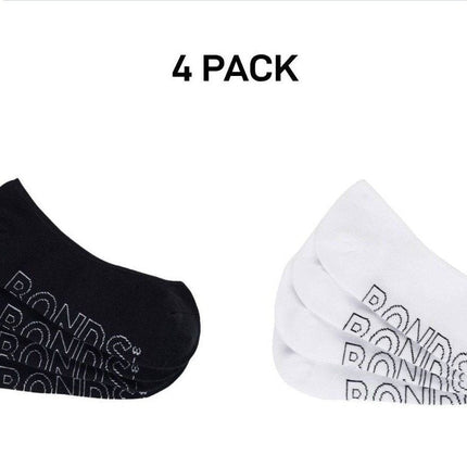 Bonds Womens Lightweight Liner Invisible Socks Comfy Cushioning 4 Pack LXPJ4N-KarWorkwear