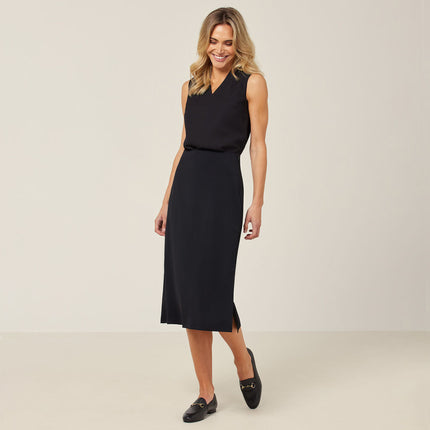 NNT Womens Crepe Stretch Comfy Lightweight Midi Lenght A-Line Skirt CAT2RV-KarWorkwear