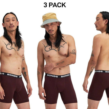 Bonds Mens Total Package Mid Trunk Smooth Viscose Bamboo Mid Length 3 Pack MWA9-KarWorkwear