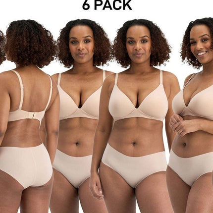 Bonds Womens Invisible Freecuts Midi Light Simple Lightweight Undies 6 Pack WU3Q-KarWorkwear