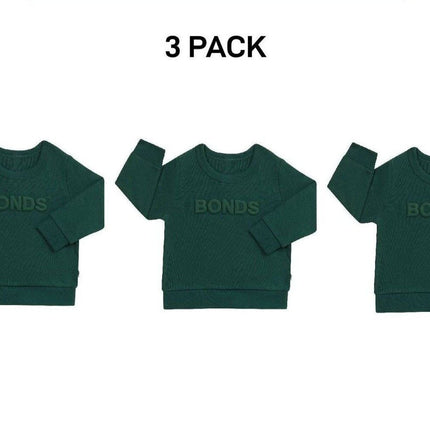 Bonds Kids Tech Sweats Pullover Soft Knitted Warm Cotton Poly Blend 3 Pack KVQTK-KarWorkwear