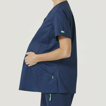 NNT Womens Maternity V Neck Scrub Top Curved Hemline Nurse Work Uniform CATUG3-KarWorkwear