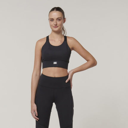 Hard Yakka Womens Form-Fitting Workout  Top Stretch Sport X Work Crop Y08060-KarWorkwear