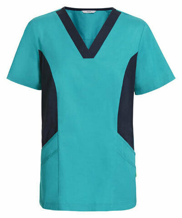 NNT Womens V-Neck Contrast Scrub Top Nurse Work Comfortable Uniform CATU5B-KarWorkwear