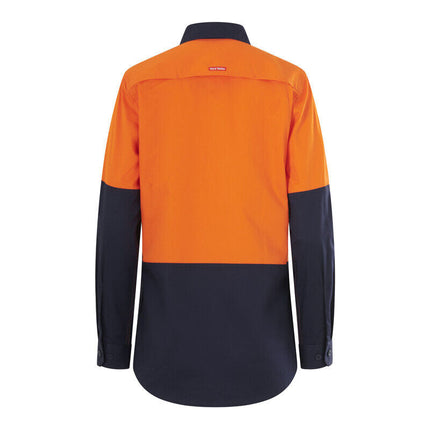 Hard Yakka Womens Long Sleeve HI Vis 2 Tone Reflective Vented Shirt Y08423-KarWorkwear