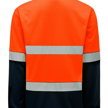Hard Yakka Utility Hi-Vis 2 Tone Brushed Fleece Crew Jumper Work Y19270-KarWorkwear