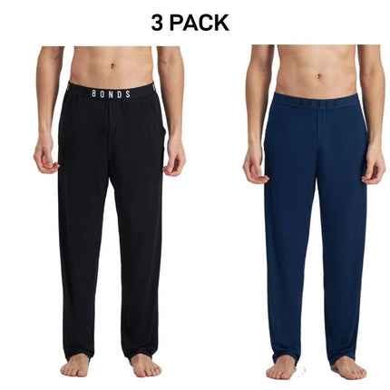 Bonds Mens Sleep Viscose Bamboo Pant Comfy Fit Side Seam Pockets 3 Pack MW9L-KarWorkwear
