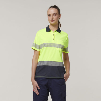 Hard Yakka Womens Safety Work Short Sleeve HI VIS Taped Polo Y08602-KarWorkwear