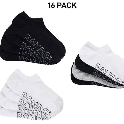 Bonds Womens Lightweight No Show Cotton Mesh Cooling Zone Socks 16 Pack LXPW4N-KarWorkwear