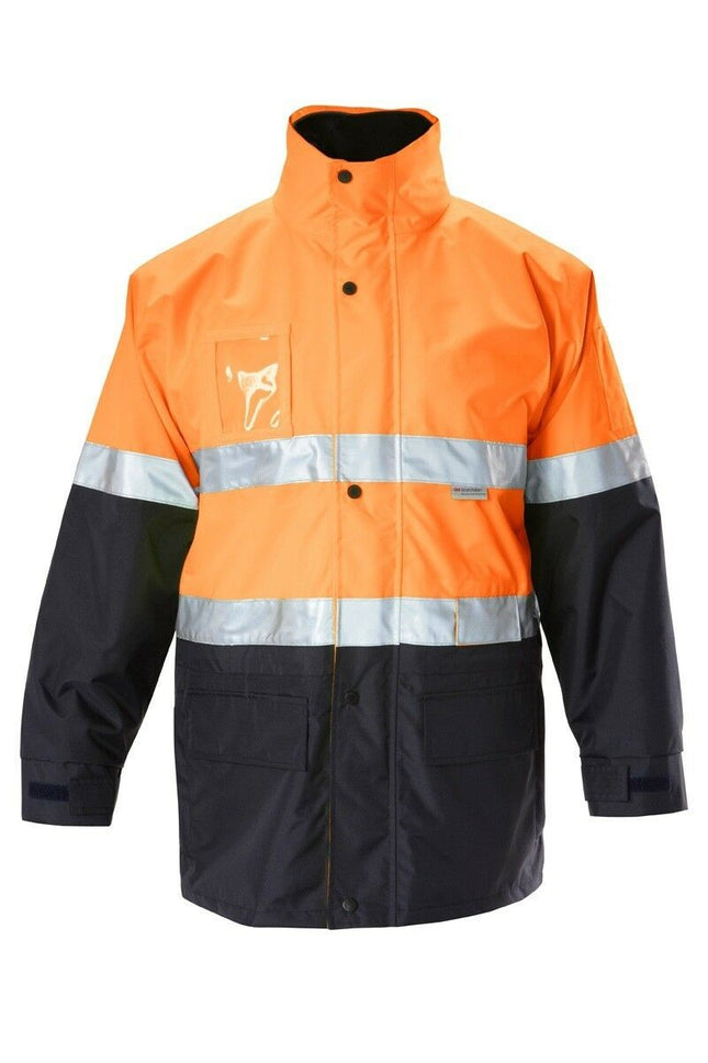 Mens Hard Yakka Foundations Hi-Vis Six 6 Way Jacket Reflective Tape Work Y06556-KarWorkwear
