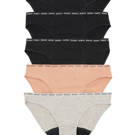 Bonds Womens Bloody Comfy Period Bikini Moderate Easy Wash & Wear 5 Pack WR4DA-KarWorkwear
