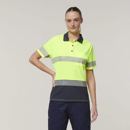 Hard Yakka Womens Short Sleeve HI Vis Reflective Taped Polo Y08602-KarWorkwear