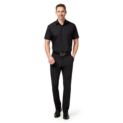 NNT Mens Business Shirt Poplin Short Sleeve Cotton Blend Formal Shirt CATJ8X-KarWorkwear
