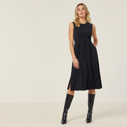 NNT Womens Crepe Stretch Elegant Midi Length Comfy Sleeveless Dress CAT69T-KarWorkwear