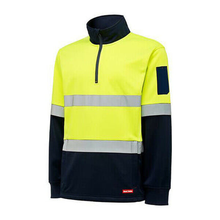 Hard Yakka Utility Hi-Vis 2 Tone Brushed Fleece Crew Jumper Work Y19270-KarWorkwear