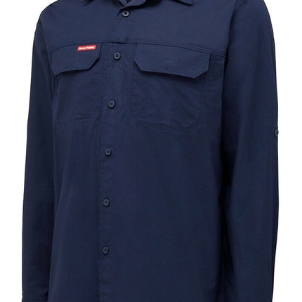 Hard Yakka Mens Flex Ripstop Shirt Long Sleeve Sunglass Loop Work Wear Y04305-KarWorkwear