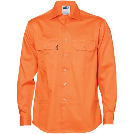 DNC Workwear Mens Cotton Drill Work Shirt Long Sleeve Comfortable  3202-KarWorkwear