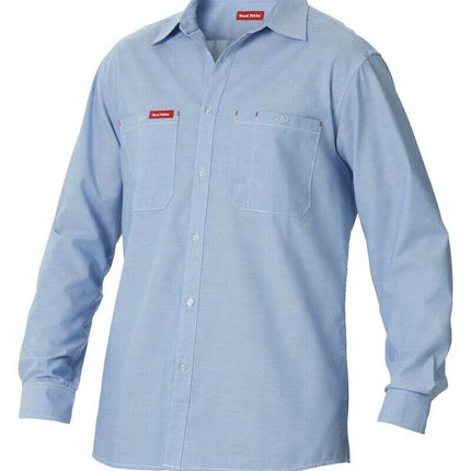 Hard Yakka Foundations Chambray Long Sleeve Work Office Collar Shirt Y07338-KarWorkwear