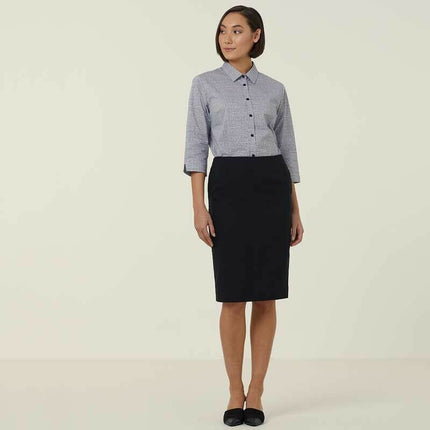 NNT Womens Avignon Formal Abstract Print 3/4 Sleeve Business Shirts CATUKX-KarWorkwear