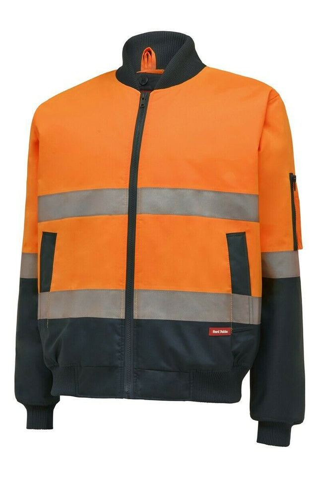Hard Yakka Bomber Jacket Taped Hi-Vis 2 Tone Work Quilted Waterproof Y06675-KarWorkwear