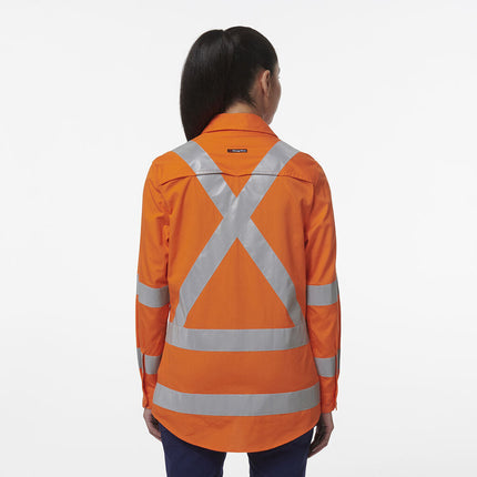 KingGee Womens Safety Workcool Vented X Back Reflective Breathable Shirt K44233-KarWorkwear
