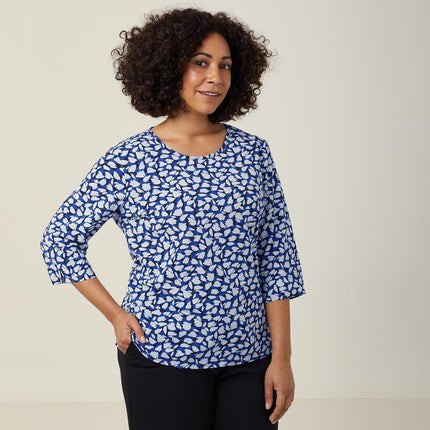 NNT Womens 4 Pack Antibacterial Petal Print Comfy Classic 3/4 Sleeve Top CATUFN-KarWorkwear
