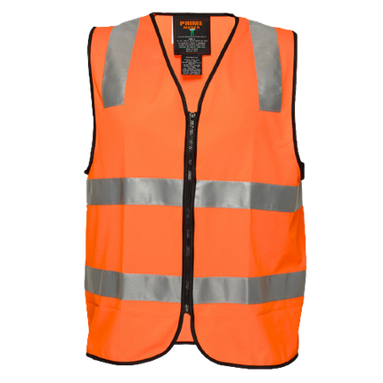 Portwest Security Zip Vest D/N 2 Tone Hi Vis Reflective Tape Work Safety MZ108-KarWorkwear