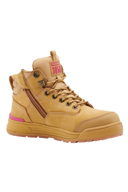 Hard Yakka Womens 3056 Boots Water Resistant Leather Work Safety Pink Y60240-KarWorkwear